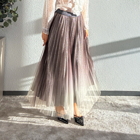 Co'couture - Co'couture Glitter Plissé Nederdel 