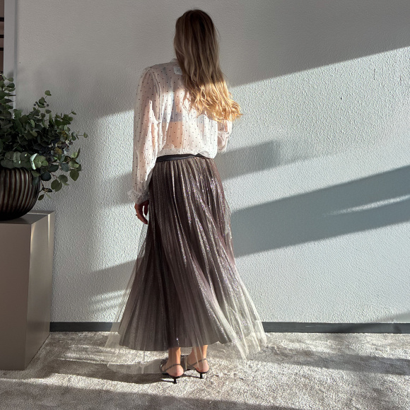 Co'couture - Co'couture Glitter Plissé Nederdel 