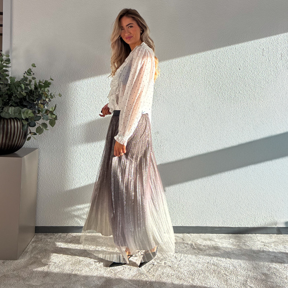 Co'couture - Co'couture Glitter Plissé Nederdel 