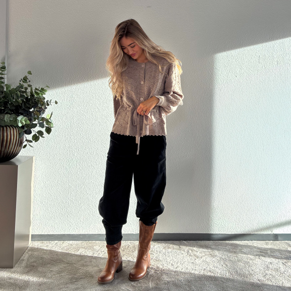 Co'couture - Co'couture Row Pointelle Tieb Cardigan