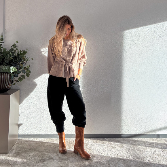 Co'couture - Co'couture Row Pointelle Tieb Cardigan