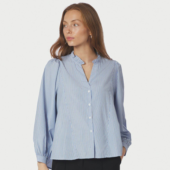 Neo Noir - Neo Noir Barba Stribet Skjorte 