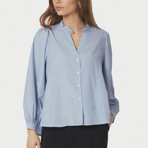 Neo Noir - Neo Noir Barba Stribet Skjorte 