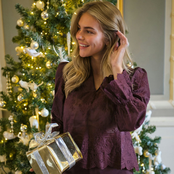 Neo Noir - Neo Noir Amara Big Embroidery Bluse 