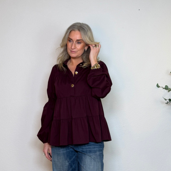 Continue - Continue Sanna Gold Buttos Bluse 