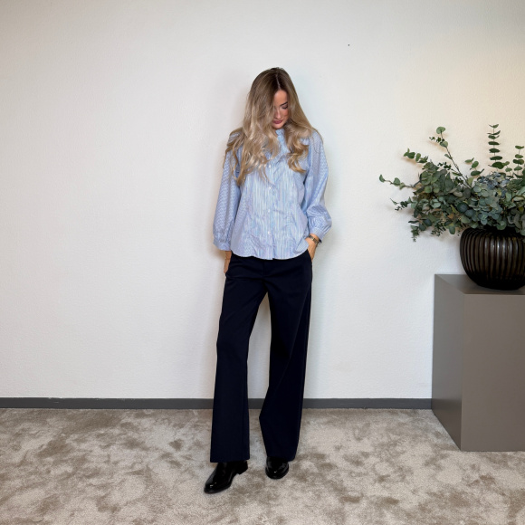 Neo Noir - Neo Noir Barba Stribet Skjorte 