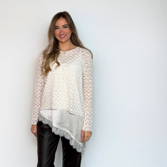 Black Colour - Black Colour Blair Mesh Bluse 