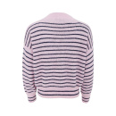 Black Colour - Black Colour Dell Striped V-neck Strik 