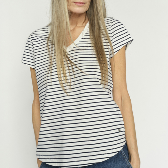 Mos Mosh - Mos Mosh Kala V-SS Stripe T-shirt 