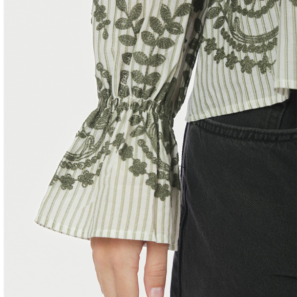 Neo Noir - Neo Noir Amara Stripe Bluse 