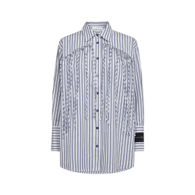 Haute L'amitie Stripe Fringe Skjorte 