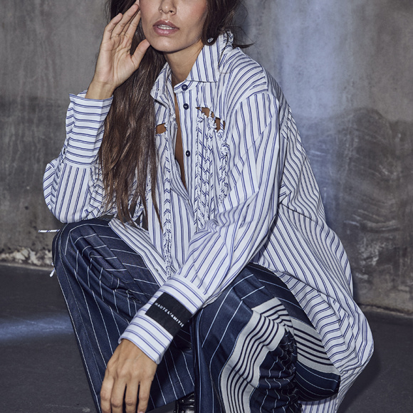 Haute L´amitié - Haute L'amitie Stripe Fringe Skjorte 