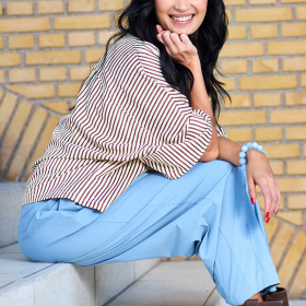 Black Colour Starry Loose Skjorte 