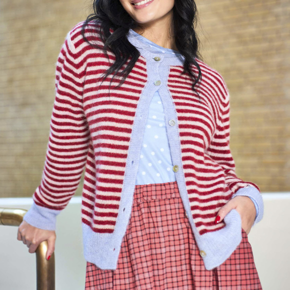 Black Colour - Black Colour Dell Stribet Caridigan 