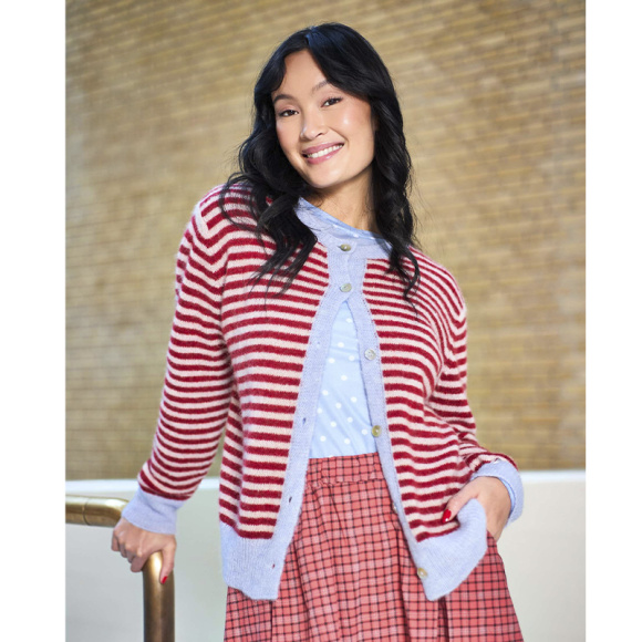 Black Colour - Black Colour Dell Stribet Caridigan 