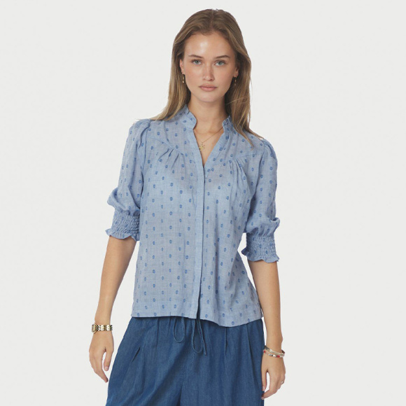 Neo Noir - Neo Noir Diana Dobby Bluse 