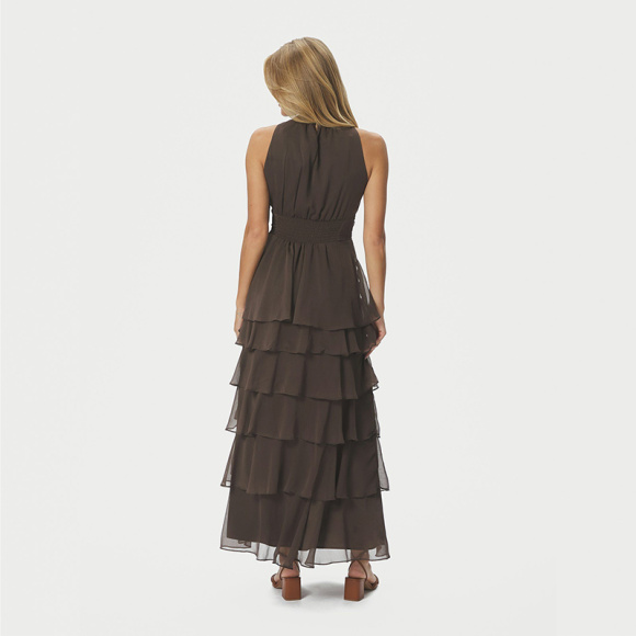 Neo Noir - Neo Noir Marli Solid Chiffon Kjole 