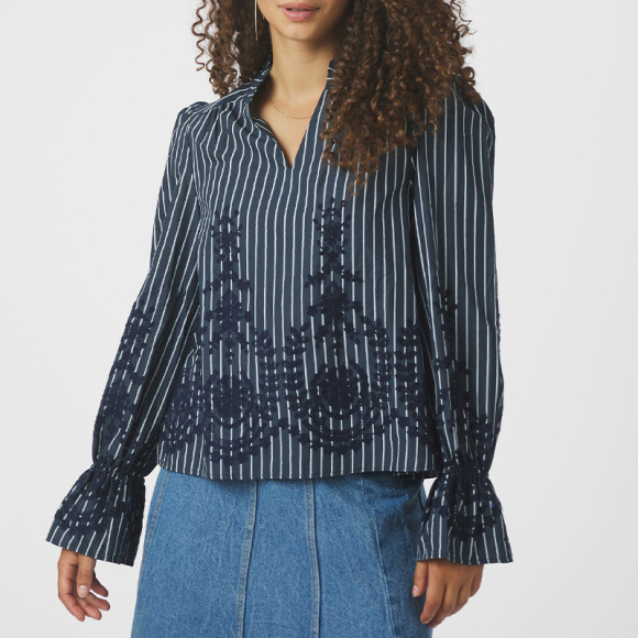 Neo Noir - Neo Noir Amara Stripe Bluse 