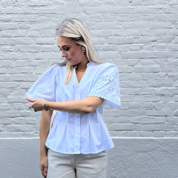 Co'couture - Co'couture Poppy Emb V-skjorte 