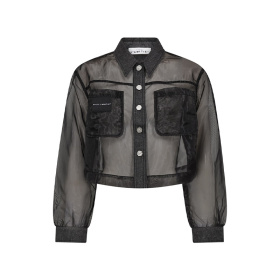 Haute l'amitie Organza Crop Denim Skjorte Haute l'amitie Organza Crop Denim Skjorte