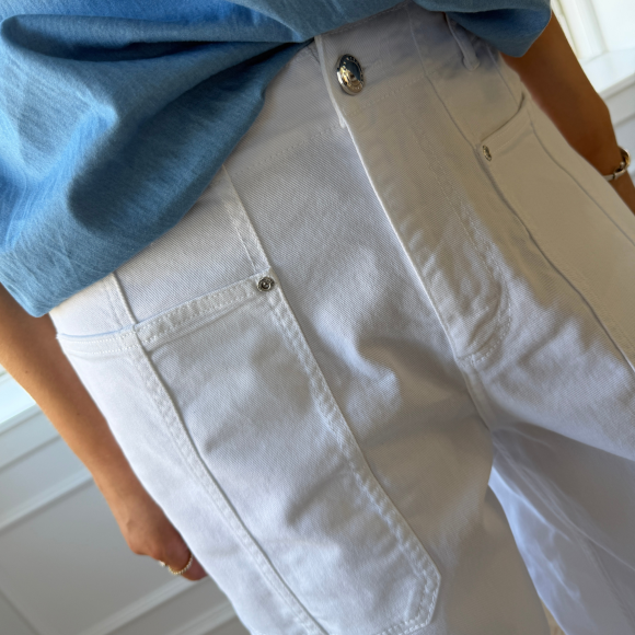 Mos Mosh - Mos Mosh MMRosy Bianco Barrel Fit Jeans 