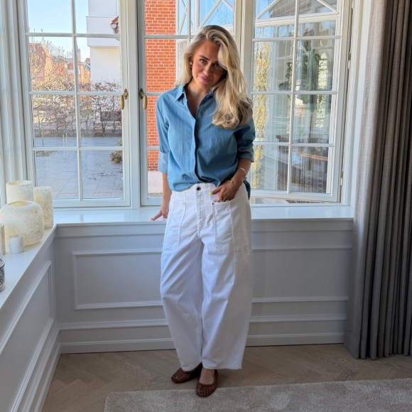 Mos Mosh - Mos Mosh MMRosy Bianco Barrel Fit Jeans 