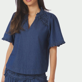 Neo Noir Wendia Denim Bluse 