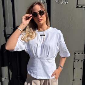 Haute L'amitie Romie Pleat Tee