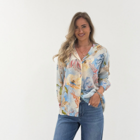 Copenahgen Luxe 2525 Skjorte - Light Blue Flower Copenahgen Luxe 2525 Skjorte - Light Blue Flower