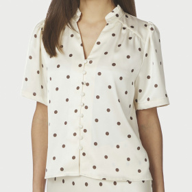 Neo Noir Torana Dotted Bluse - Creme