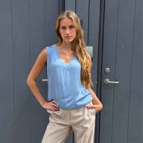 BLack Colour BCMabel Top - Dusty Blue BLack Colour BCMabel Top - Dusty Blue
