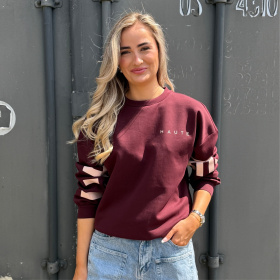 Haute L'amitie Maxi Split Logo Sweat - Wine Haute L'amitie Maxi Split Logo Sweat - Wine