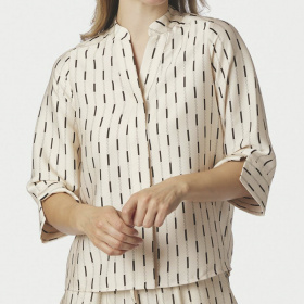 Neo Noir Camile Print Bluse - Creme