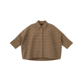 Withblack WBLMadison Check Bat Skjorte - Camel Check
