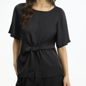 In Front Faye Bluse - Black In Front Faye Bluse - Black