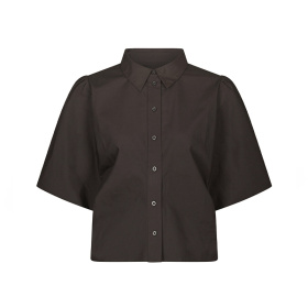 Neo Noir Ismara Solid Skjortebluse - Dark Brown Neo Noir Ismara Solid Skjortebluse - Dark Brown