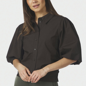 Neo Noir Ismara Solid Skjortebluse - Dark Brown 