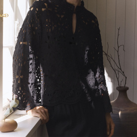 Gustav Lorina Lace Bluse - Black 