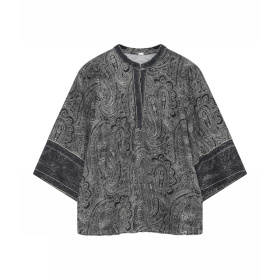 Gustav Neomi Bluse - Black/ Sand